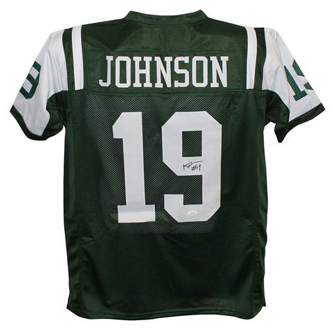 Keyshawn Johnson Autographed/Signed Pro Style Green XL Jersey JSA 28619