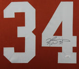 RICKY WILLIAMS (Texas burnt orange SKYLINE) Signed Autographed Framed Jersey JSA