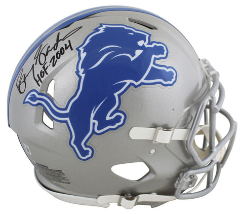 Lions Barry Sanders "HOF 04" Signed Full Size Speed Proline Helmet BAS Witnessed