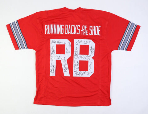 "Running Backs of The Shoe" Signed by 23 Ohio State Buckeyes Jersey (JSA)