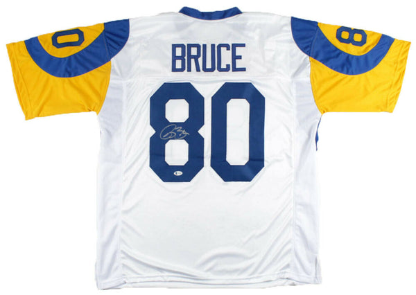 ISAAC BRUCE AUTOGRAPHED SIGNED ST LOUIS RAMS #80 WHITE JERSEY BECKETT