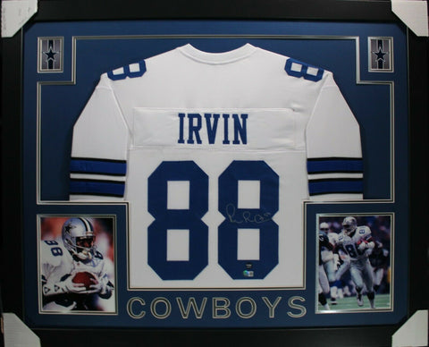 MICHAEL IRVIN (Cowboys white SKYLINE) Signed Autographed Framed Jersey Beckett