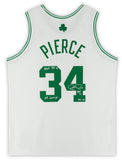 PAUL PIERCE Autographed HOF / Champ Stat Celtics White M&N Jersey FANATICS LE 34