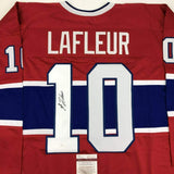 Autographed/Signed Guy LaFleur Montreal Red Hockey Jersey JSA COA Auto