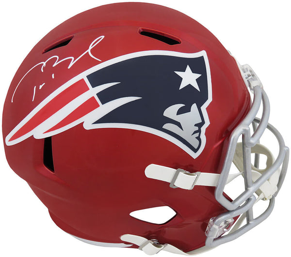 Tom Brady Signed Patriots FLASH Riddell Full Size Speed Rep Helmet -Fanatics COA