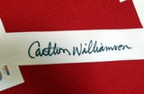 SAN FRANCISCO 49ERS CARLTON WILLIAMSON AUTOGRAPHED RED JERSEY PSA/DNA 104814