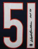 Dick Butkus Autographed/Signed Chicago Bears Framed Blue XL Jersey FAN 31068