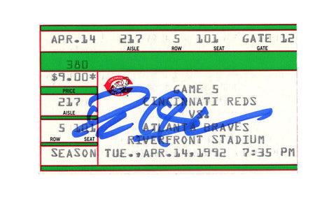 Deion Sanders Signed Atlanta Braves 4/14/1992 vs Reds Ticket BAS 37264
