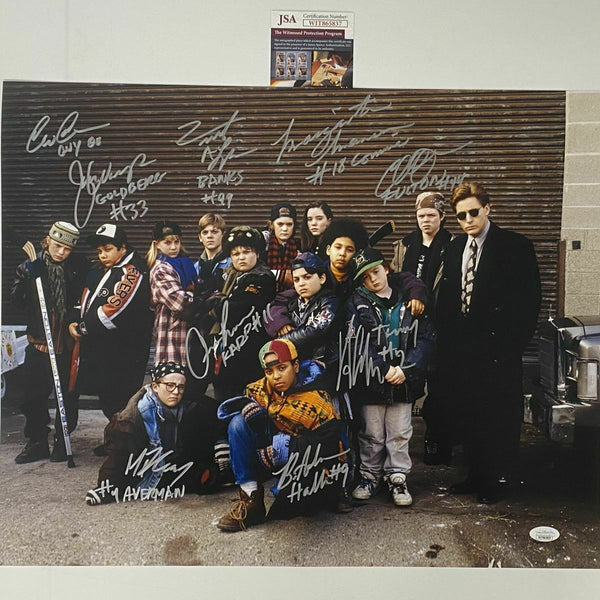 Autographed/Signed THE MIGHTY DUCKS 10x CAST SIGNED 16x20 Movie Photo JSA COA
