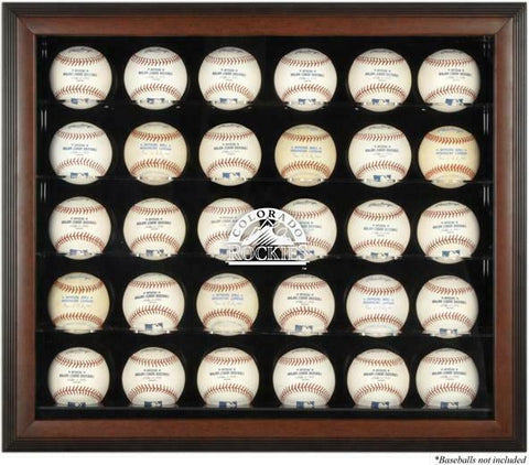 Colorado Rockies Logo Brown Framed 30-Ball Display Case-Fanatics