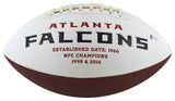 Falcons Deion Sanders Authentic Signed White Panel Logo Football BAS Witnessed