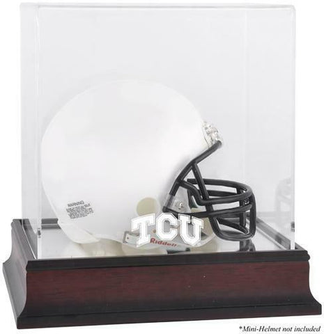 TCU Horned Frogs Mahogany Logo Mini Helmet Display Case-Fanatics