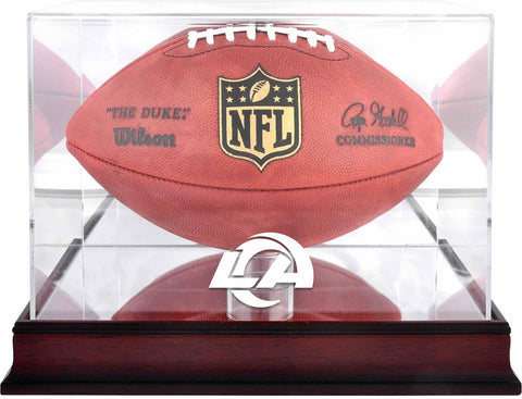 Los Angeles Rams Mahogany Football Team Logo Display Case w/Mirror Back