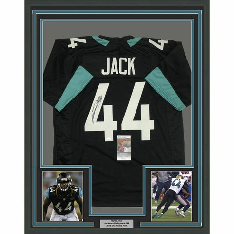 FRAMED Autographed/Signed MYLES JACK 33x42 Jacksonville Black Jersey JSA COA