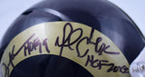 Marshall Faulk/Eric Dickerson Signed Rams 00-16 Speed Mini Helmet w/HOF-BAW Holo