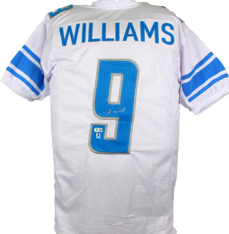 Jameson Williams Autographed White Pro Style Jersey- Beckett W Hologram *Silver