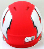 TJ Watt Signed Wisconsin Badgers AMP Speed Mini Helmet- Beckett W Holo *White