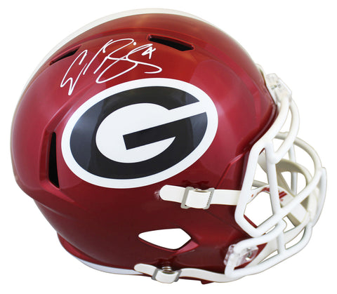 Georgia Champ Bailey Signed Flash Speed Full Size Speed Rep Helmet BAS Witnessed