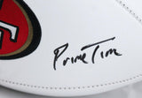 Deion Sanders Autographed SF 49ers Logo Football w/Primetime-Beckett W Hologram