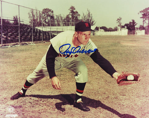 Roy Sievers Signed Washington Senators Fielding Ball Pose 8x10 Photo - (SS COA)