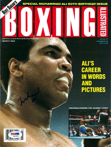 Muhammad Ali Autographed Boxing Illustrated Magazine Cover PSA/DNA #S01626