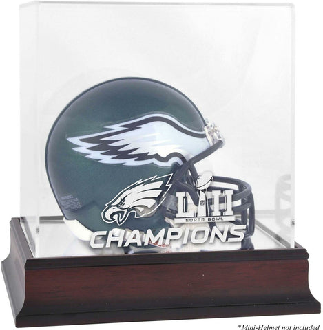 Philadelphia Eagles Super Bowl LII Champions Mahogany Mini Helmet Logo Case