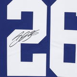 Framed Saquon Barkley New York Giants Signed Blue Elite Jersey