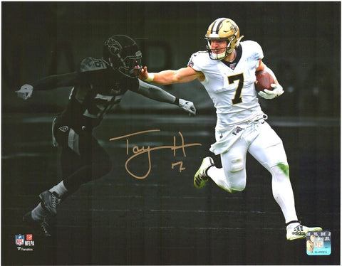 Taysom Hill New Orleans Saints Signed 11" x 14" White Jersey Spotlight Photo