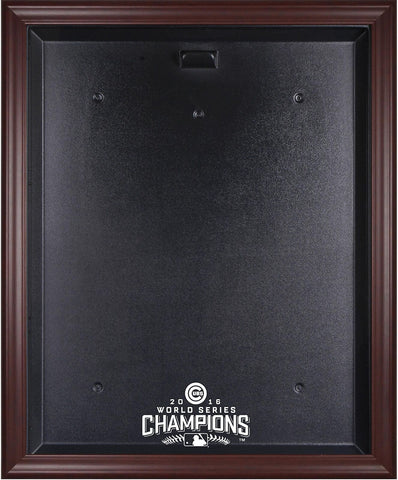 Chicago Cubs 2016 WS Champs Mahogany Logo Jersey Display Case