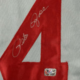 FRAMED Autographed/Signed PETE ROSE 33x42 Cincinnati Grey Baseball Jersey Player