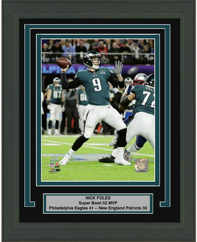 Framed Nick Foles Philadelphia Eagles Super Bowl 52 MVP Champions 8x10 Photo