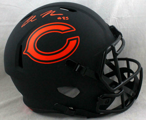 Cole Kmet Signed Chicago Bears F/S Eclipse Speed Helmet- Beckett W Auth *Orange