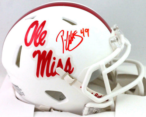 Patrick Willis Autographed Ole Miss White Speed Mini Helmet- Beckett W *Red