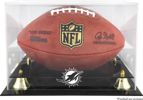 Miami Dolphins Golden Classic Football Display Case with Mirror Back - Fanatics