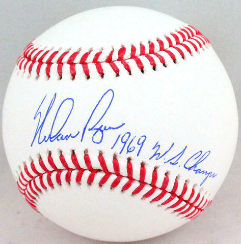 Nolan Ryan Autographed Rawlings OML Baseball W/ 1969 WS Champs- AIV Hologram