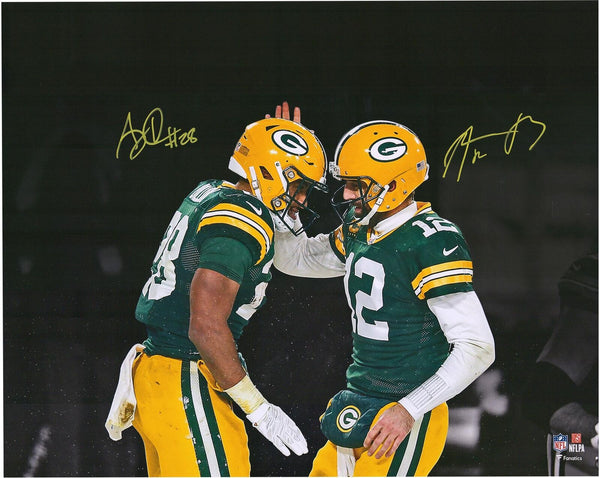 Aaron Rodgers & AJ Dillon Green Bay Packers Signed 16x20 Spotlight Photograph