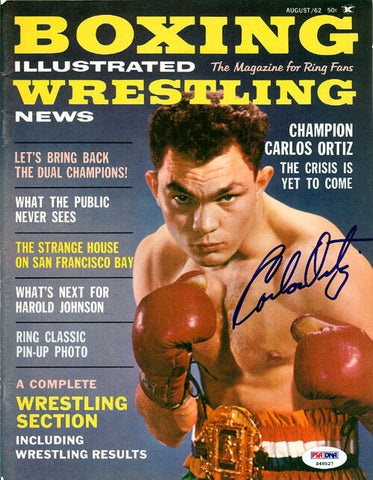 Carlos Ortiz Autographed Boxing Illustrated Magazine Cover PSA/DNA #S48527