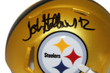 John Stallworth Signed Pittsburgh Steelers Blaze Mini Helmet Beckett 35593