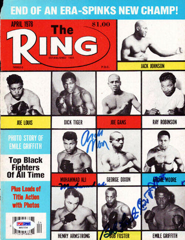 Muhammad Ali & Others Autographed Signed The Ring Magazine Cover PSA/DNA #S01534
