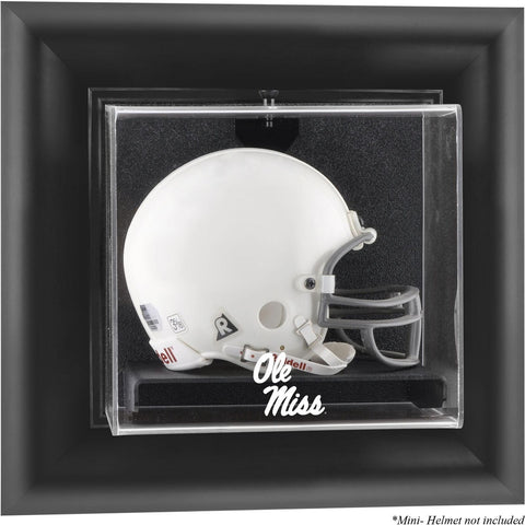 Ole Miss Black Framed Logo Wall-Mountable Mini Helmet Display Case
