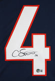 Courtland Sutton Authentic Signed Navy Pro Style Jersey Autographed BAS