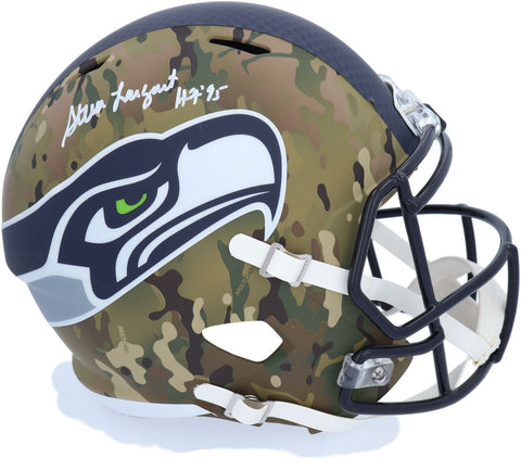 Steve Largent Seattle Seahawks Signed CAMO Alternate Rep Helmet & "HOF 95" Insc