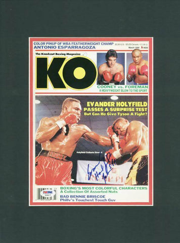 Evander Holyfield Full Name Signature Signed & Matted Magazine Cover PSA #T69477