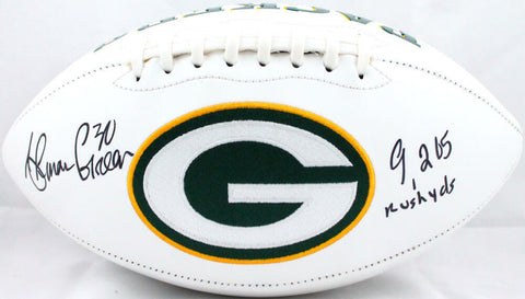 Ahman Green Autographed Green Bay Packers Logo Football *Split w/Insc.-BAW Holo