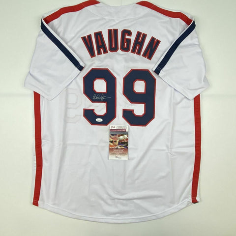 Autographed/Signed CHARLIE SHEEN Wild Thing Ricky Vaughn Movie Jersey JSA COA