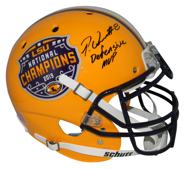 PATRICK QUEEN SIGNED LSU TIGERS 2019 NATIONAL CHAMPIONS F/S AUTHENTIC HELMET BAS