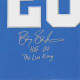 FRMD Barry Sanders Lions Signed Mitchell & Ness Jersey "HOF 04 & Lion King" Ins