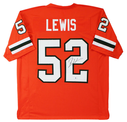 Miami Ray Lewis Authentic Signed Orange Jersey Autographed BAS Witnessed