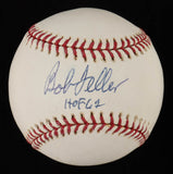 Bob Feller Signed OML Baseball Inscribed "HOF 62" (MLB Holo) Cleveland Indians