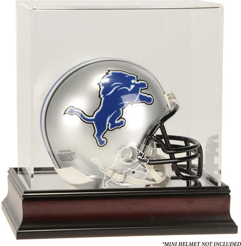 Detroit Lions Mahogany Logo Mini Helmet Display Case - Fanatics